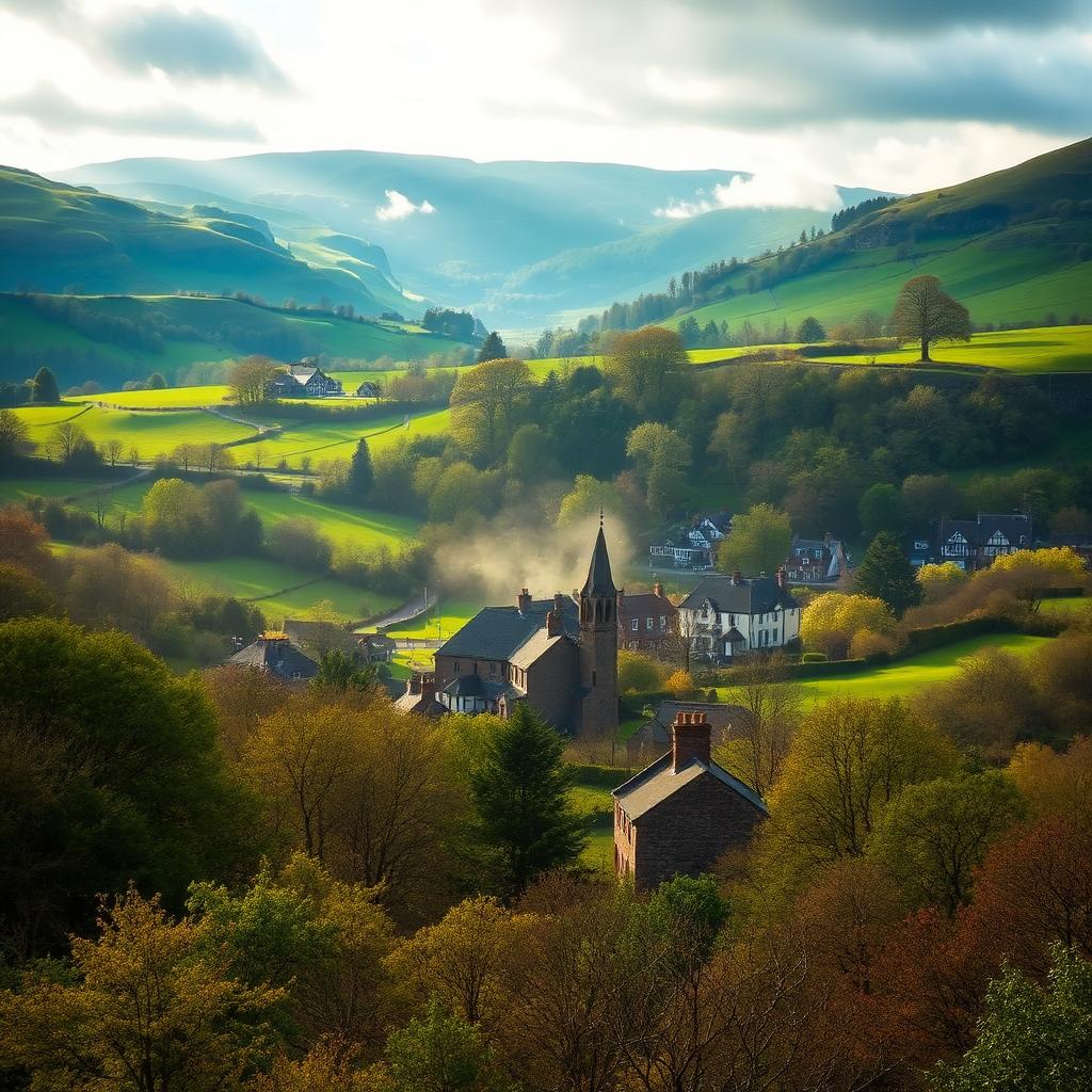View across the Derbyshire Dales countryside near Matlock
